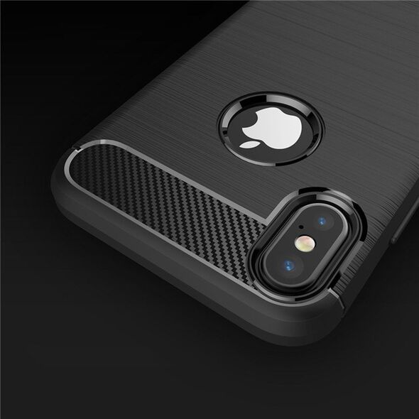 Techsuit Husa pentru iPhone X / XS - Techsuit Carbon Silicone - Black 5949419062047 έως 12 άτοκες Δόσεις