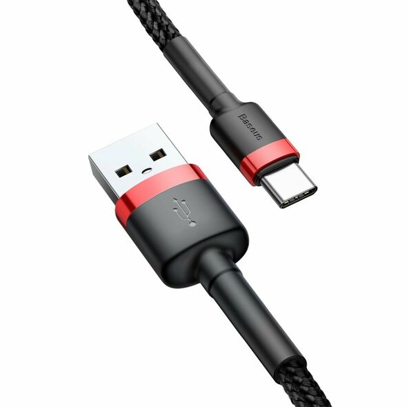 Baseus - Cafule Cable USB For Type-C 3A 1M - Red Black 6953156278219 έως 12 άτοκες Δόσεις