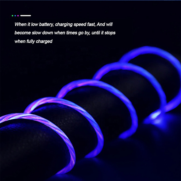 Techsuit Cablu de Incarcare Magnetic USB la Type-C, Micro-USB, Lightning 1m - Techsuit LED Flowing - White 5949419058675 έως 12 άτοκες Δόσεις
