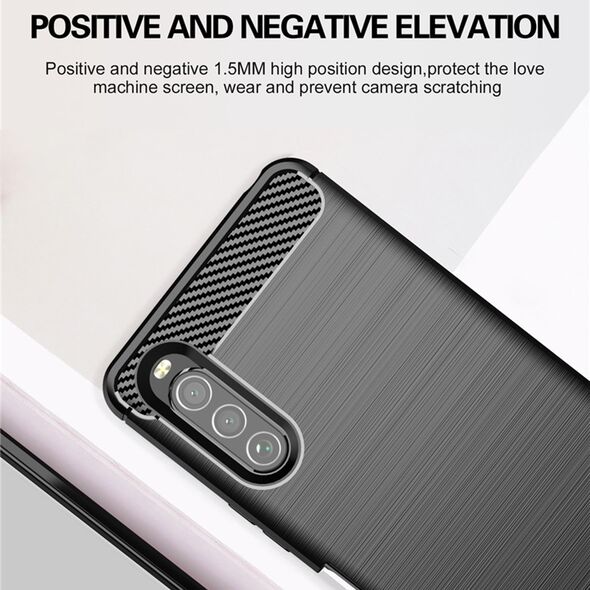 Techsuit Husa pentru Sony Xperia Ace 2 - Techsuit Carbon Silicone - Black 5949419047976 έως 12 άτοκες Δόσεις