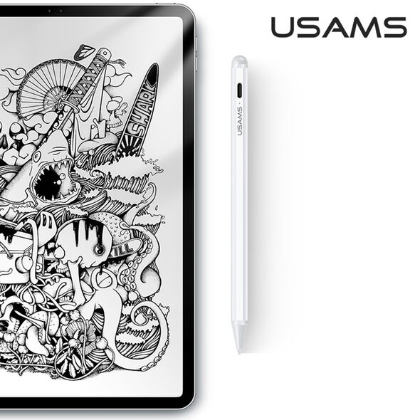 USAMS Stylus Pen - USAMS Active Touch Screen (US-ZB135) - White 6958444913162 έως 12 άτοκες Δόσεις