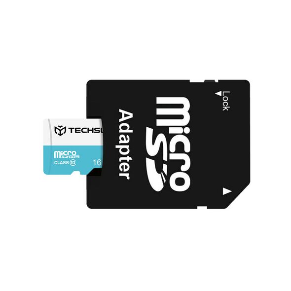 Techsuit Card de Memorie MicroSDHC 16GB + Adaptor - Techsuit - Black 5949419033719 έως 12 άτοκες Δόσεις