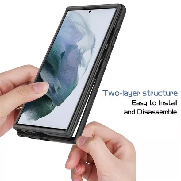 Techsuit Husa pentru Samsung Galaxy S22 Ultra 5G + Folie - Techsuit Defense360 Pro - Black 5949419025196 έως 12 άτοκες Δόσεις