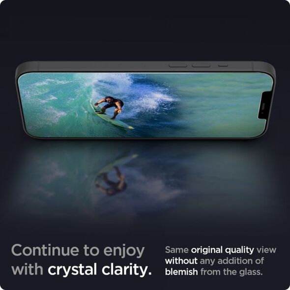 Spigen Folie pentru iPhone 12 Pro Max - Spigen Glas.TR Slim - Black 8809710754492 έως 12 άτοκες Δόσεις