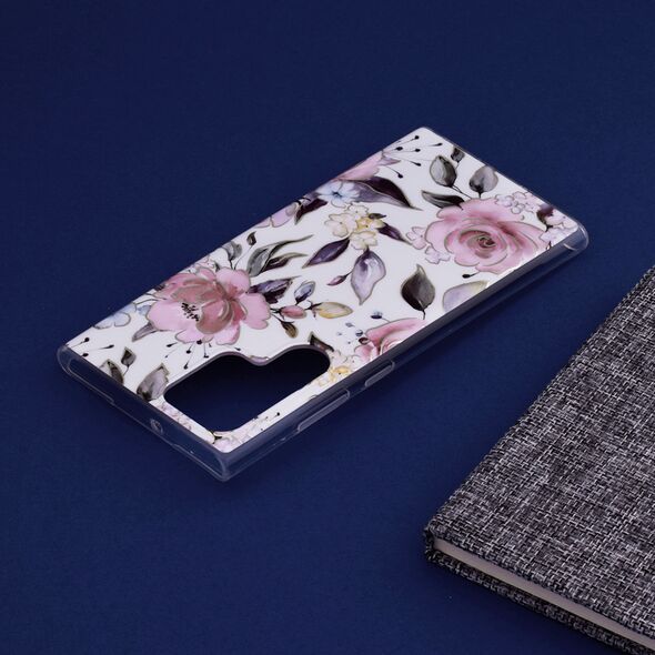 Techsuit Husa pentru Samsung Galaxy S22 Ultra 5G - Techsuit Marble Series - Chloe White 5949419022829 έως 12 άτοκες Δόσεις