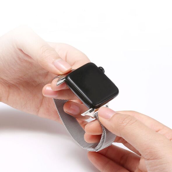 Techsuit Curea pentru Apple Watch 1/2/3/4/5/6/7/8/SE/SE 2 (38/40/41mm) - Techsuit Watchband (W034) - Silver 5949419020917 έως 12 άτοκες Δόσεις