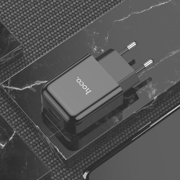 Hoco Incarcator USB-A, 10W, 2.1A + Cablu Micro-USB - Hoco Vigour (N2) - Black 6931474728845 έως 12 άτοκες Δόσεις