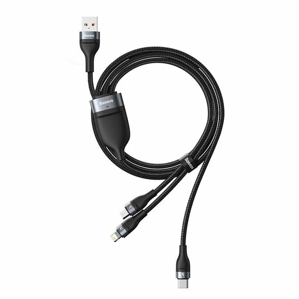 Baseus Cablu de Date USB la Lightning, Micro-USB, Type-C 66W, 1.2m - Baseus Flash Series (CA1T3-G1) - Gray 6953156229822 έως 12 άτοκες Δόσεις