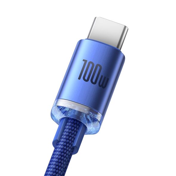 Baseus Cablu de Date USB la Type-C 100W, 2m - Baseus Crystal Shine (CAJY000503) - Blue 6932172602840 έως 12 άτοκες Δόσεις