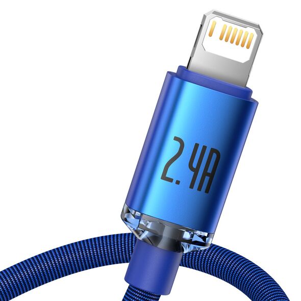 Baseus Cablu de Date USB la Lightning 2.4A, 2m - Baseus Crystal Shine (CAJY000103) - Blue 6932172602727 έως 12 άτοκες Δόσεις