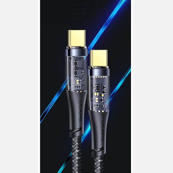 USAMS Cablu de Date Type-C la Type-C PD, 100W, 1.2m - USAMS Icy Series (US-SJ574) - Black 6958444995519 έως 12 άτοκες Δόσεις