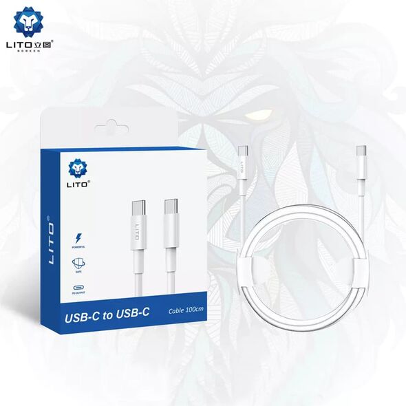 Lito Cablu de Date Type-C la Type-C 18W, 2m - Lito - White 6971437910658 έως 12 άτοκες Δόσεις