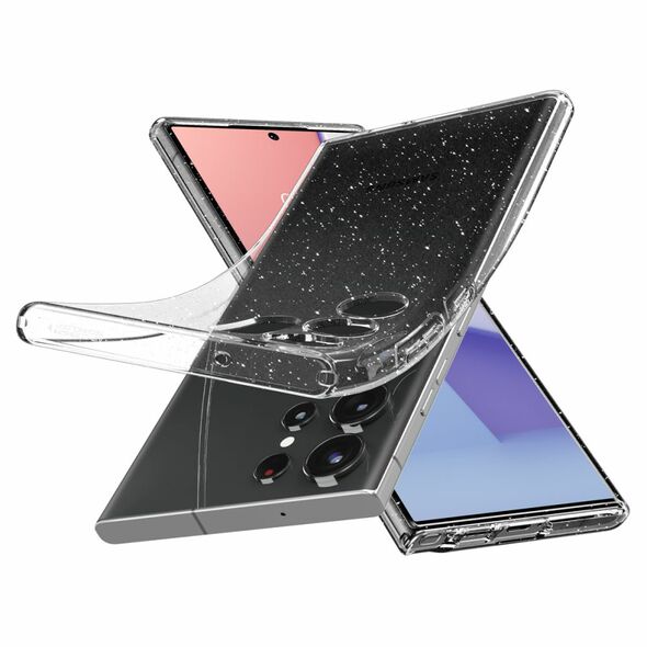 Spigen Huse pentru Samsung Galaxy S23 Ultra - Spigen Liquid Crystal Glitter - Crystal Quartz 8809896740197 έως 12 άτοκες Δόσεις