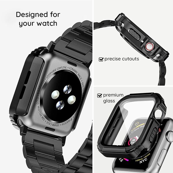 Lito Husa pentru Apple Watch 7 / 8 (41mm) + Folie - Lito Watch Armor 360 - Blue 5949419007550 έως 12 άτοκες Δόσεις