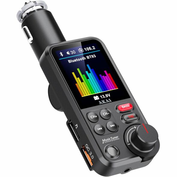 Akai FMT-93BT FM transmitter με Hands Free, QC, Bluetooth, Aux-In / Out, micro SD FMT-93BT 5271 έως 12 άτοκες Δόσεις