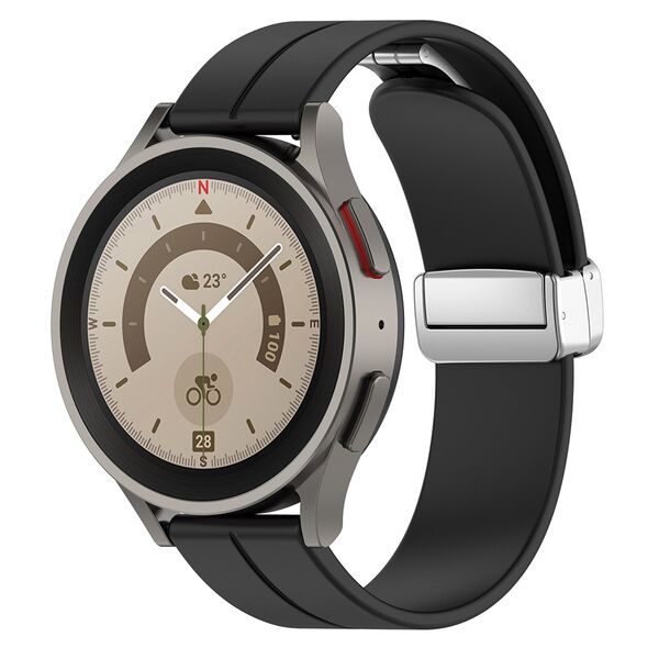 Techsuit Curea pentru Samsung Galaxy Watch 4/5/Active 2, Huawei Watch GT 3 (42mm)/GT 3 Pro (43mm) - Techsuit Watchband (W011) - Black 5949419063419 έως 12 άτοκες Δόσεις