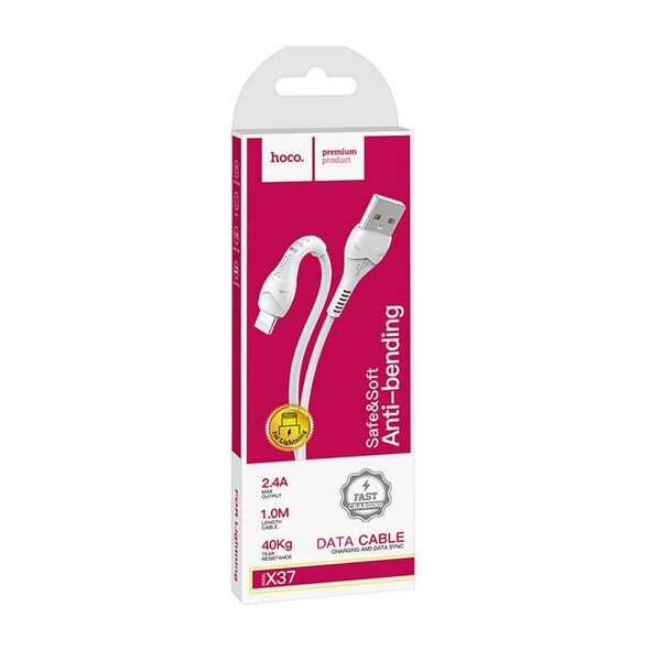HOCO - X37 COOL POWER FAST CHARGE DATA CABLE LIGHTNING 2.4A 1m WHITE HOC-X37i-W 3121 έως 12 άτοκες Δόσεις