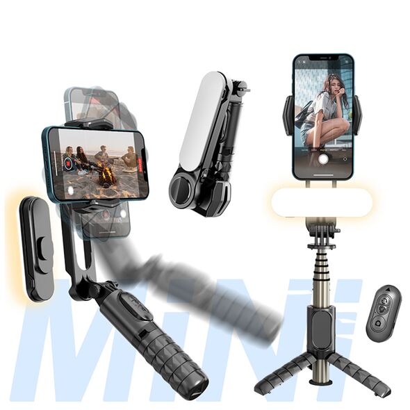 Techsuit Selfie Stick cu LED si trepied - Techsuit (Q09) - Black 5949419000193 έως 12 άτοκες Δόσεις