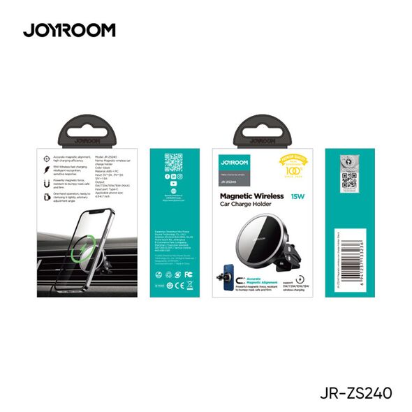 JoyRoom JoyRoom - Car Holder with Wireless Charging (JR-ZS240) - MagSafe Compatible for Air Vent - Black 6941237133236 έως 12 άτοκες Δόσεις