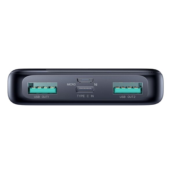 JoyRoom JoyRoom - Power Bank Dazzling Series (JR-T016) - 2x USB, Type-C, Micro-USB, with LED for Battery Check, 12W, 10000mAh - Black 6956116726911 έως 12 άτοκες Δόσεις