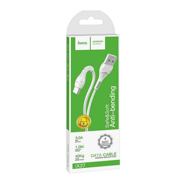 HOCO - X37 COOL POWER FAST CHARGE DATA CABLE TYPE C 2.4A 1m WHITE HOC-X37c-W 5928 έως 12 άτοκες Δόσεις