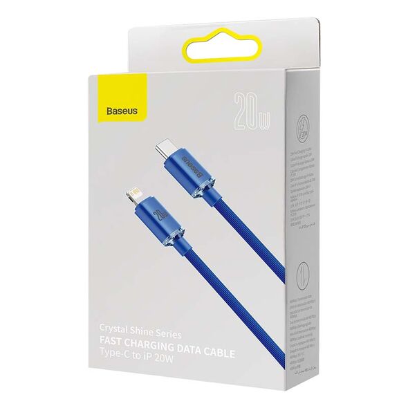 Baseus Baseus Crystal cable USB-C to Lightning, 20W, 1.2m (blue) 030328 έως και 12 άτοκες δόσεις