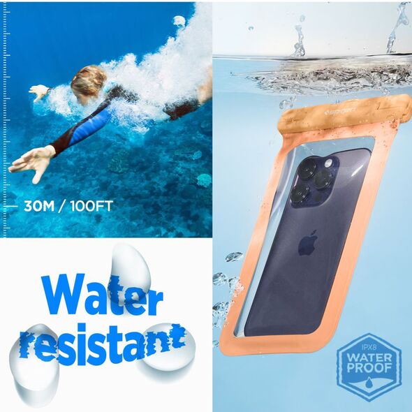 Spigen Husa universala pentru telefon - Spigen Waterproof Case A601 - Apicot 8809896743556 έως 12 άτοκες Δόσεις