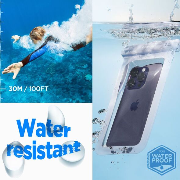 Spigen Husa universala pentru telefon - Spigen Waterproof Case A601 - Aqua Blue 8809896743532 έως 12 άτοκες Δόσεις