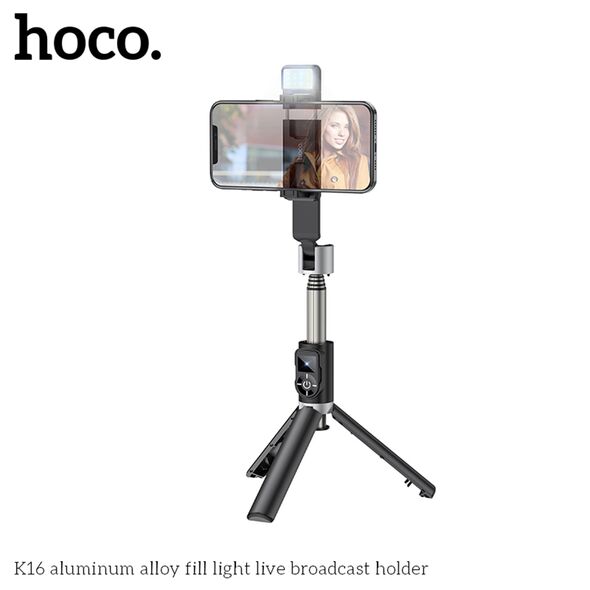 Hoco Hoco - Selfie Stick (K16) - Stable, BT 4.0, with Wireless Bluetooth Remote Controller and Light, 55mAh - Black 6931474748812 έως 12 άτοκες Δόσεις