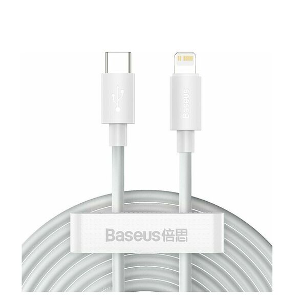 Baseus Lightning Simple Wisdom cable (2pcs/set) PD 20W 5A 1.5m White (TZCATLZJ-02) (BASTZCATLZJ-02) έως 12 άτοκες Δόσεις