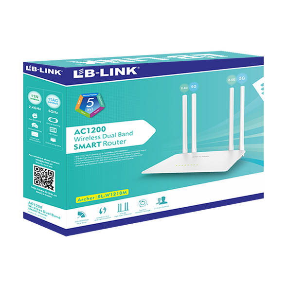 Wireless router LB-LINK BL-W1210M, 1200Mbps, Dual-Band, 4 Antennas, Λευκο - 19050