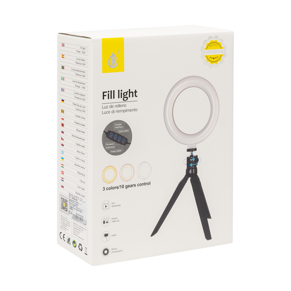 LED Ring light One Plus NR9204, 16cm, 8.8W, Μαυρο - 40166