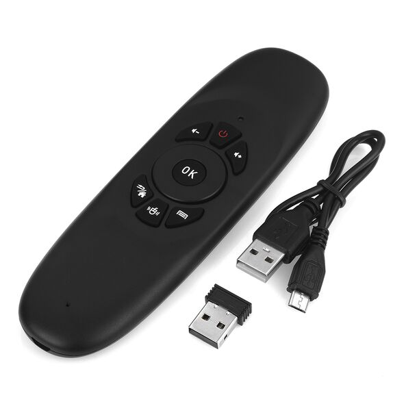Wireless remote control No brand C120, Air mouse, USB 2.4GHz, Microphone, IR learning, Black - 13052 έως 12 άτοκες Δόσεις