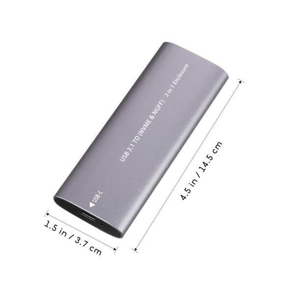 SSD Enclosure No brand SHL-R320, USB 3.1 - M.2 SATA+NVME, Gray - 17756