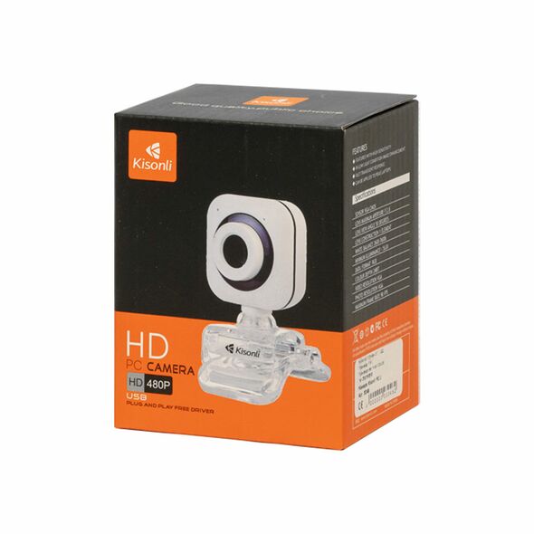 Webcam Kisonli PC-1, Microphone, 480p, Μαύρο - 3046