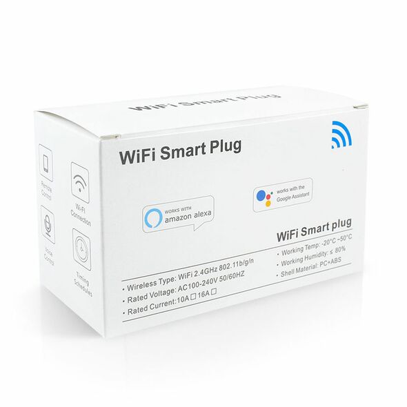 Smart socket No brand PST-LSPA2, 2xUSB F, 220V, 10A, Wi-Fi, Tuya Smart, White - 91018