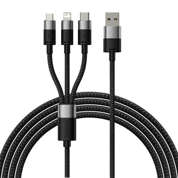 Baseus 3in1 USB cable Baseus StarSpeed Series, USB-C + Micro + Lightning 3,5A, 1.2m (Black) 040524 6932172622268 CAXS000001 έως και 12 άτοκες δόσεις