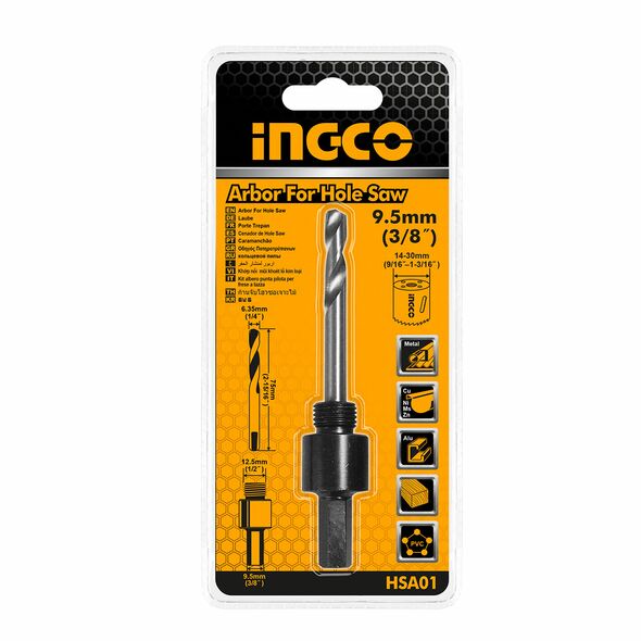 Ingco Άξονας Ποτηροτρύπανων Μετάλλου 14-30mm Hsa01 έως 12 Άτοκες Δόσεις
