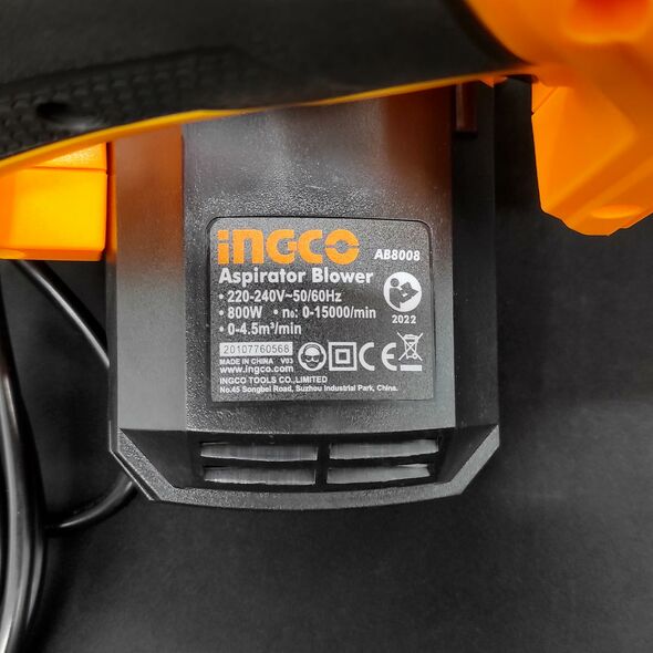 Ingco Ηλεκτρικός Φυσητήρας - Αναρροφητήρας Αέρος 800w Ab8008 έως 12 Άτοκες Δόσεις