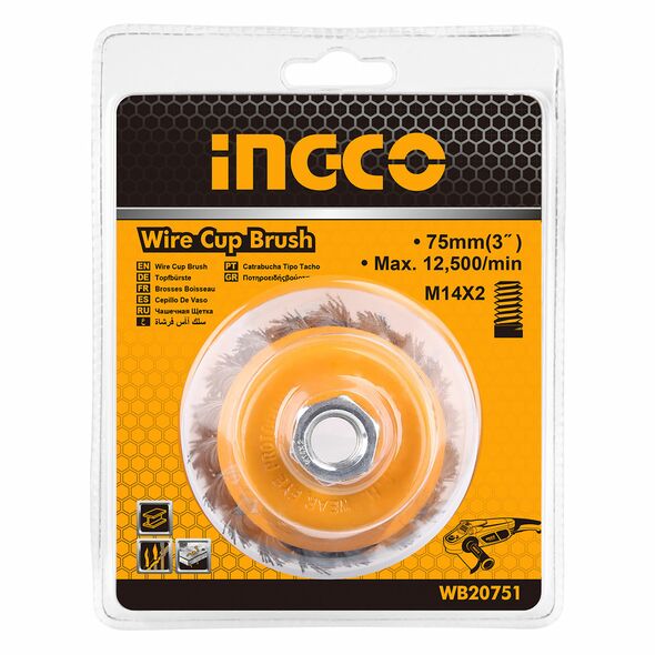 Ingco Συρματόβουρτσα Γωνιακού Tροχού Wb20751 έως 12 Άτοκες Δόσεις