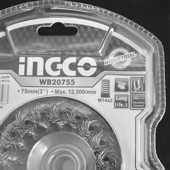 Ingco Συρματόβουρτσα Γωνιακού Tροχού Σκληρής Χρήσης Wb20755 έως 12 Άτοκες Δόσεις