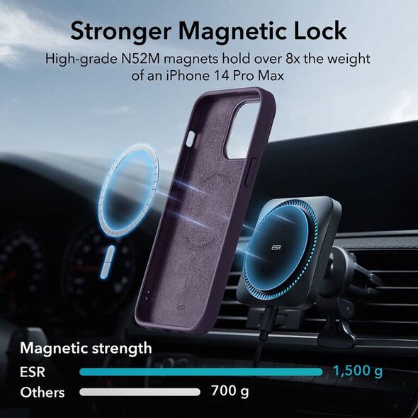 ESR Husa pentru iPhone 14 Pro Max - ESR Cloud Soft HaloLock Kickstand - Purple 4894240176115 έως 12 άτοκες Δόσεις