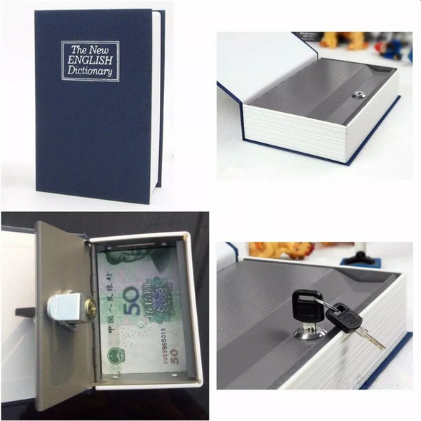 Βιβλίο Χρηματοκιβώτιο Ασφαλείας με Κλειδί Χρώμα Μπλε - 265 x 200 x 65mm