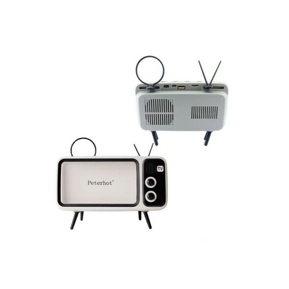 Ασύρματο Ηχείο Bluetooth και Βάση Κινητού Τύπου Vintage TV ​​