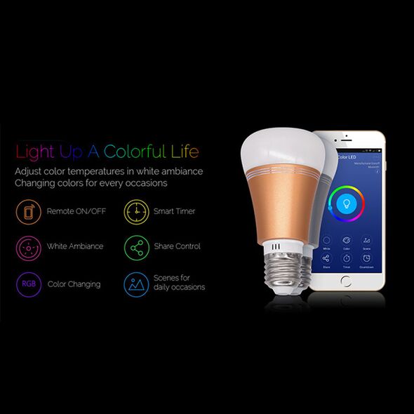 Έξυπνη Λάμπα LED με Dimmer RGB E27 WiFi-B1