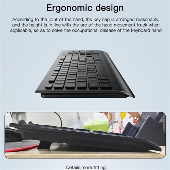 Yesido Yesido - Wired Keyboard and Mouse Set (KB13) - 2.4G Connection, Ergonomic Design - Black  έως 12 άτοκες Δόσεις