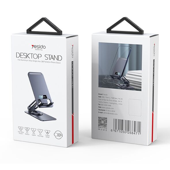 Yesido Yesido - Desk Holder (C184) - for Phone, Tablet, Foldable, Aluminum Alloy - Grey 6971050268471 έως 12 άτοκες Δόσεις