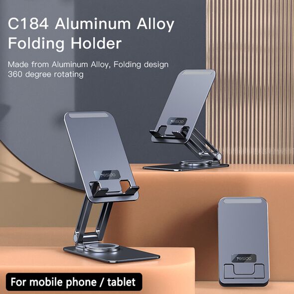 Yesido Yesido - Desk Holder (C184) - for Phone, Tablet, Foldable, Aluminum Alloy - Grey 6971050268471 έως 12 άτοκες Δόσεις