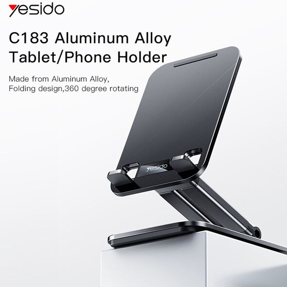 Yesido Yesido - Desk Holder (C183) - for Phone, Tablet, Foldable, Aluminum Alloy - Black 6971050268464 έως 12 άτοκες Δόσεις