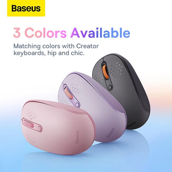 Baseus Mouse Fara Fir BT5.0, 2.4G, 1600 DPI - Baseus F01B (B01055503833-00) - Frosted Grey 6932172632878 έως 12 άτοκες Δόσεις